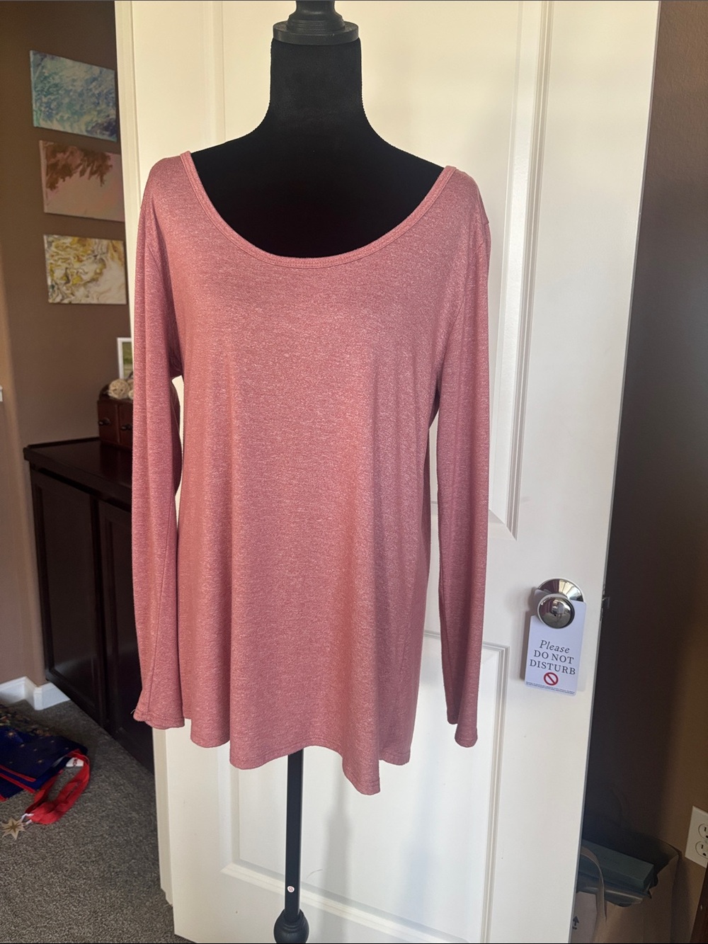 LuLaRoe Long Sleeve Scoop Neck Top in Dusty Rose Pink
